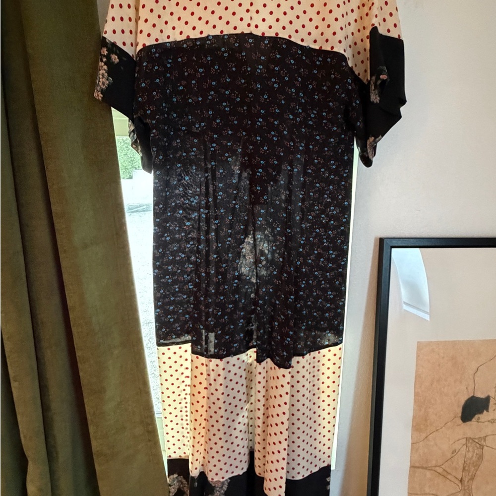 Polka Dot and Floral Maxi Dress